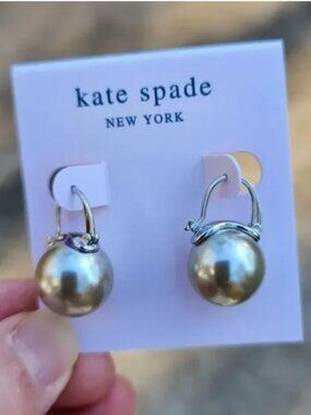 Kate Spade New York Silver & Gray Stone Earrings - Classic Sparkle